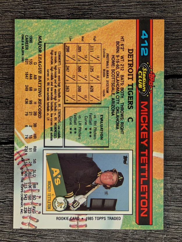 1991 Stadium Club #412 Mickey Tettleton