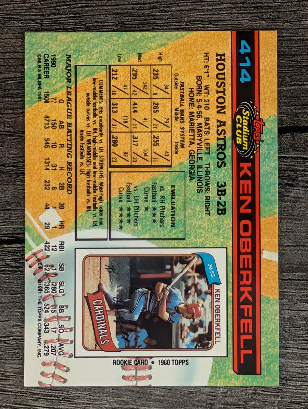 1991 Stadium Club #414 Ken Oberkfell