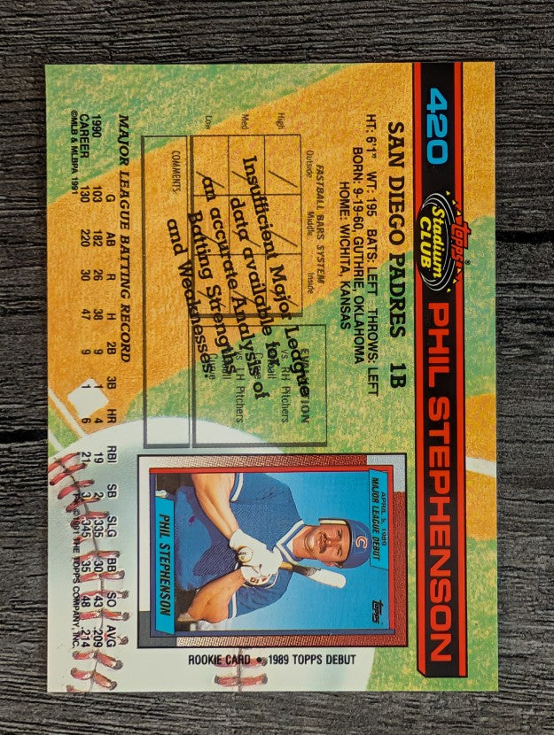 1991 Stadium Club #420 Phil Stephenson