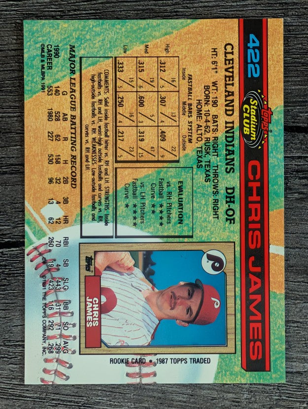 1991 Stadium Club #422 Chris James