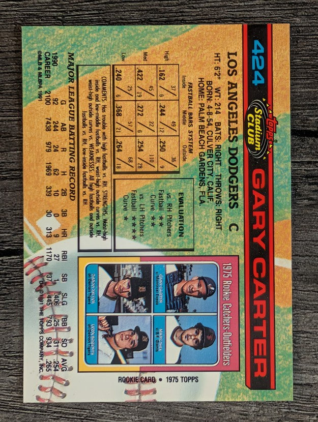 1991 Stadium Club #424 Gary Carter