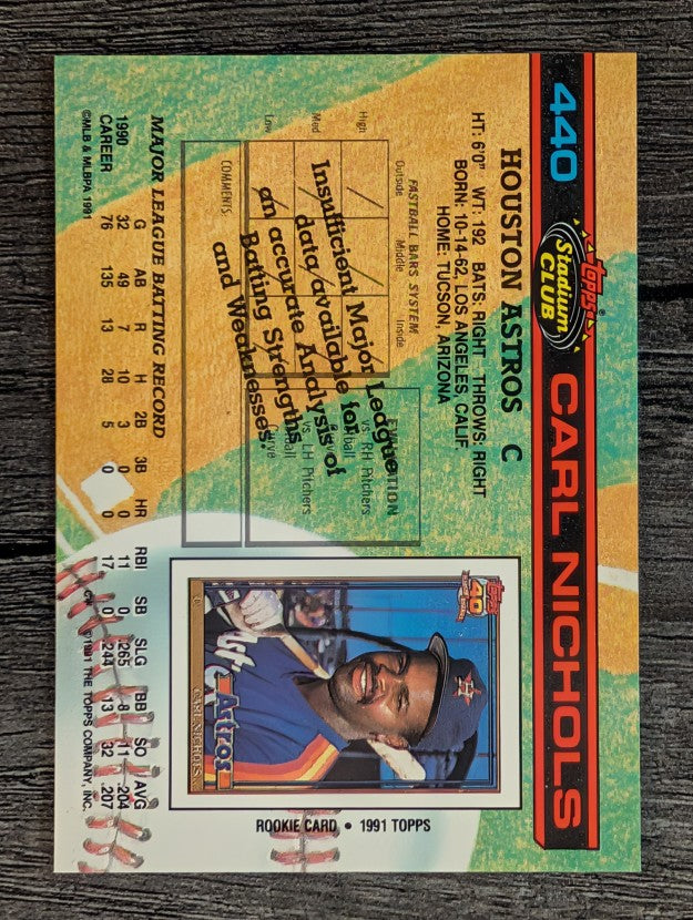 1991 Stadium Club #440 Carl Nichols
