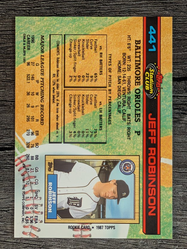 1991 Stadium Club #441 Jeff M. Robinson