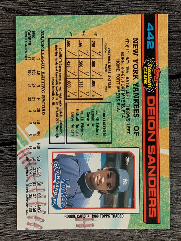 1991 Stadium Club #442 Deion Sanders