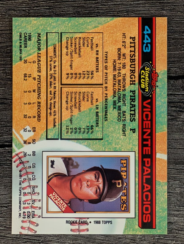 1991 Stadium Club #443 Vicente Palacios