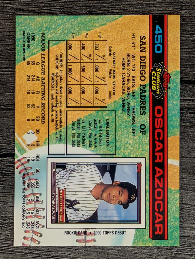 1991 Stadium Club #450 Oscar Azocar