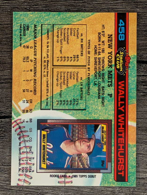 1991 Stadium Club #458 Wally Whitehurst