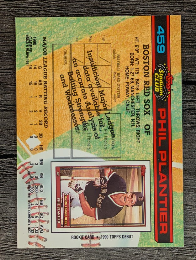 1991 Stadium Club #459 Phil Plantier RC