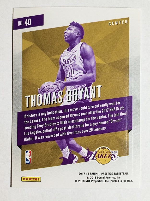 2017-18 Prestige Micro Etch Rookies #40 Thomas Bryant