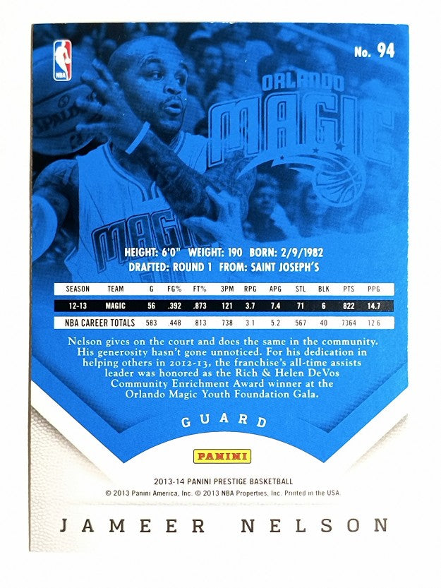 2013-14 Prestige Bonus Shots Red #94 Jameer Nelson