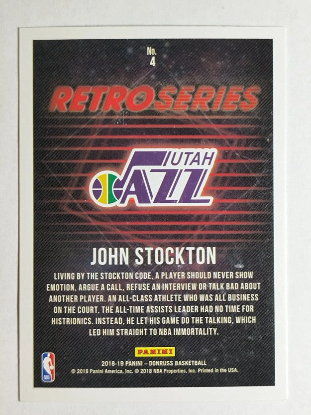 2018-19 Donruss Retro Series #4 John Stockton