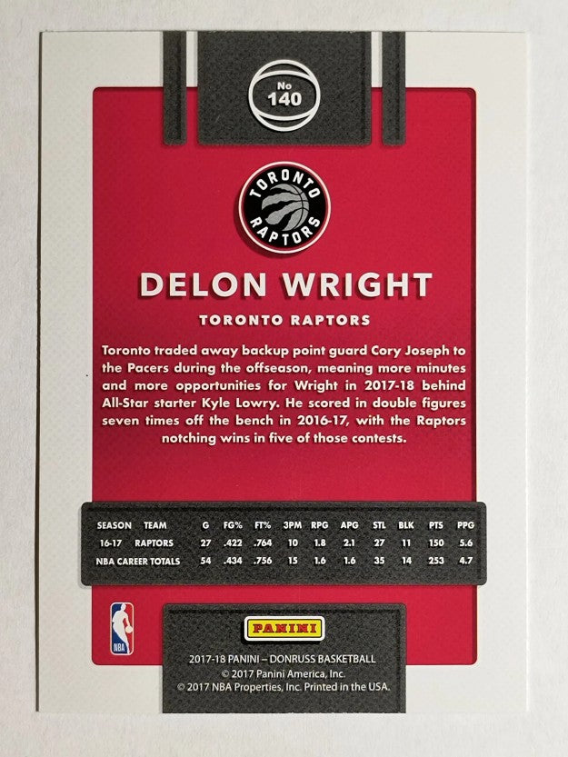2017-18 Donruss Green Flood #140 Delon Wright