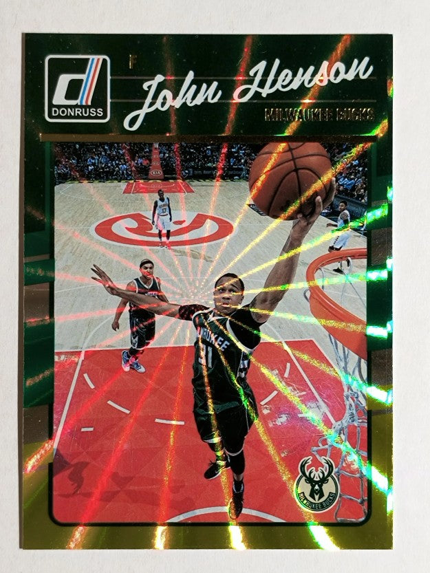 2016-17 Donruss Holo Laser Green and Yellow #9 John Henson