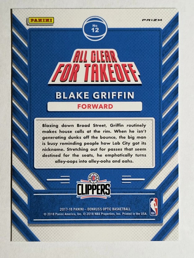 2017-18 Donruss Optic All Clear for Takeoff Fast Break Holo #12 Blake Griffin