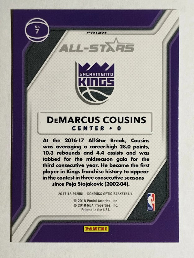 2017-18 Donruss Optic All Stars Fast Break Holo #7 DeMarcus Cousins