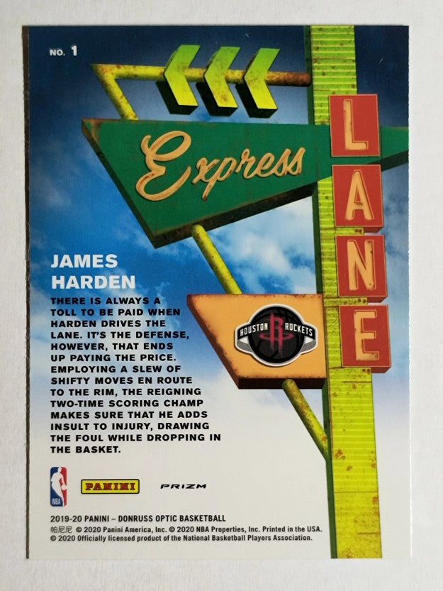 2019-20 Donruss Optic Express Lane Purple #1 James Harden
