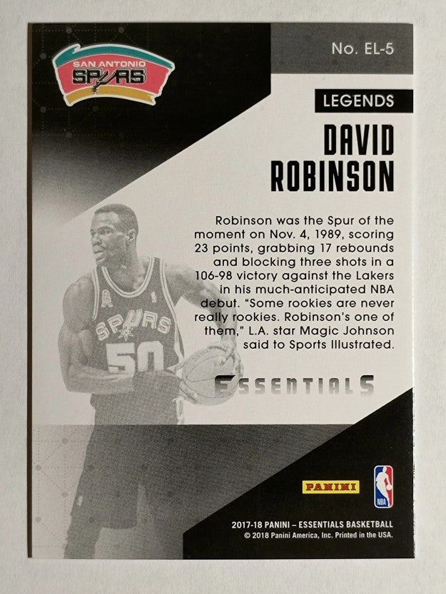 2017-18 Panini Essentials Essential Legends #EL5 David Robinson