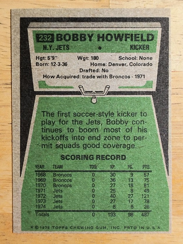 1975 Topps #232 Bobby Howfield (EXMT)