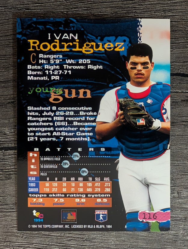 1994 Stadium Club #116 Ivan Rodriguez