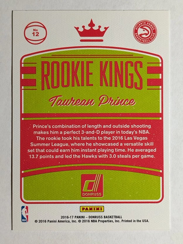 2016-17 Donruss Rookie Kings #12 Taurean Prince