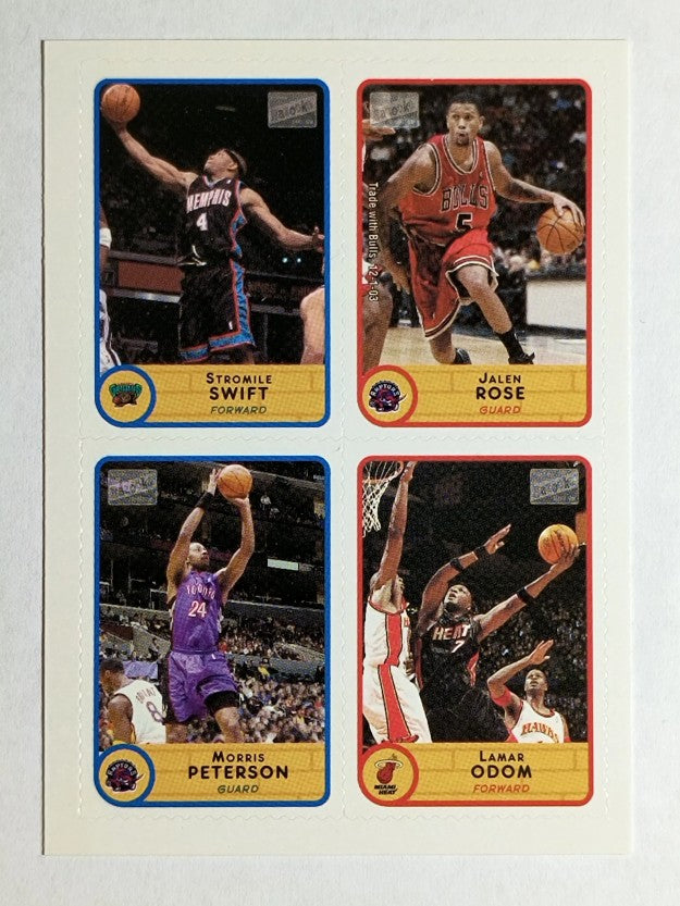 2003-04 Bazooka Four on One Stickers #20 Stromile Swift/Rose/Peterson/Lamar Odom
