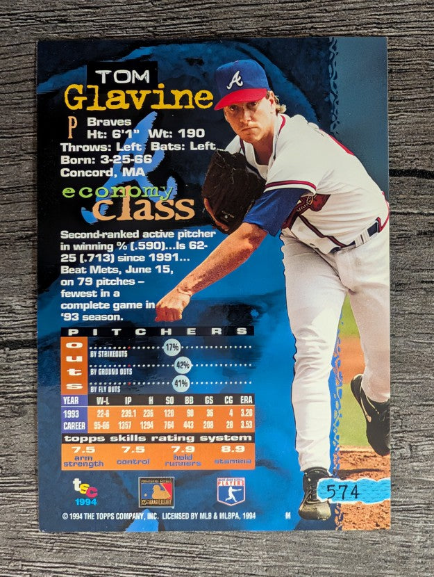 1994 Stadium Club #574 Tom Glavine