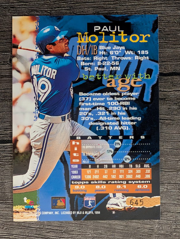 1994 Stadium Club #645 Paul Molitor