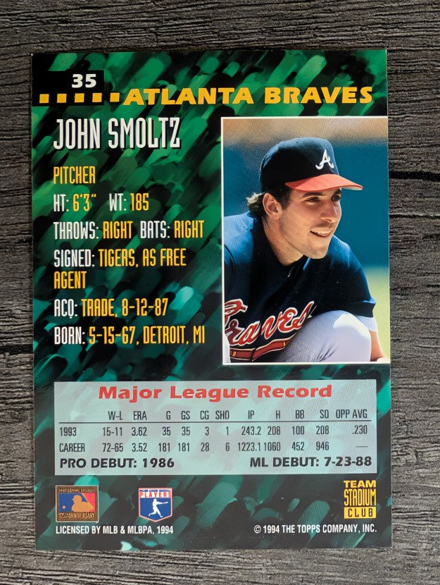 1994 Stadium Club Team #35 John Smoltz