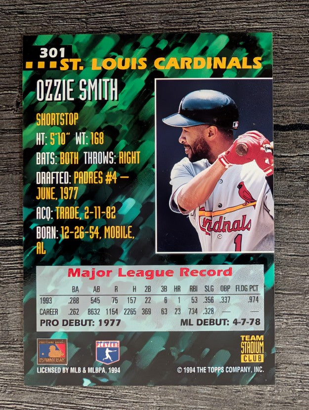 1994 Stadium Club Team #301 Ozzie Smith