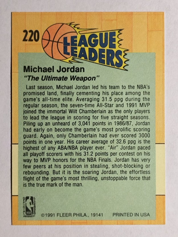 1991-92 Fleer #220 Michael Jordan LL