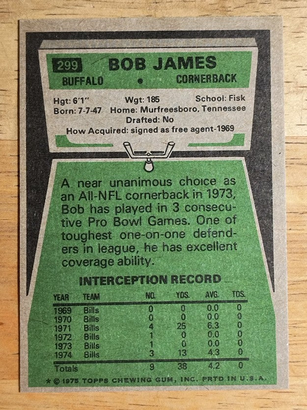 1975 Topps #299 Bob James (NM)