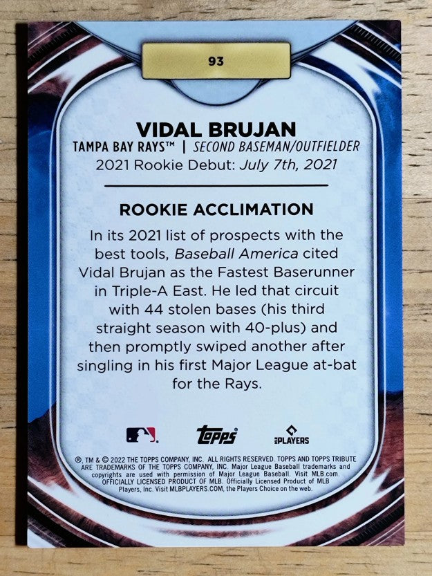 2022 Topps Tribute Orange #93 Vidal Brujan SP