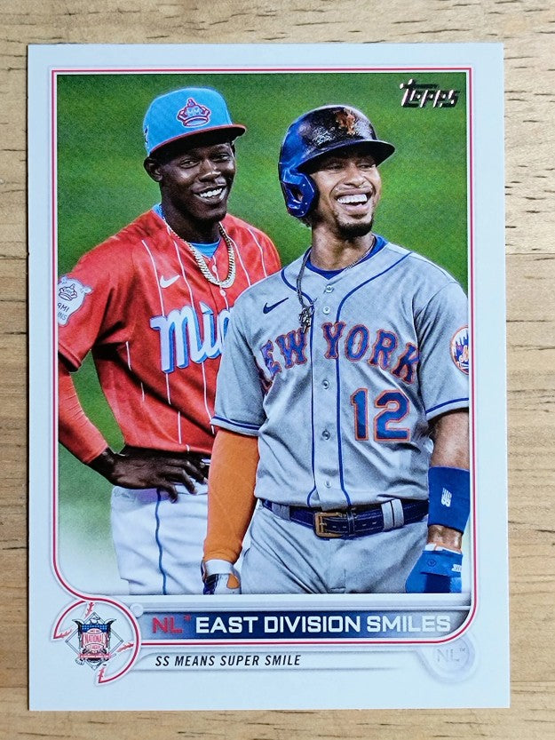 2022 Topps #98 NL East Division Smiles/Jazz Chisholm/Francisco Lindor