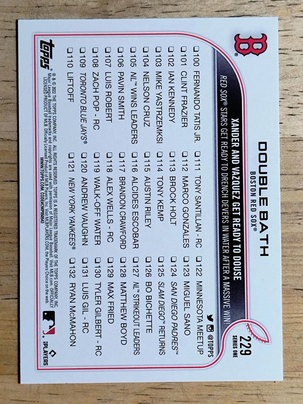 2022 Topps #229 Double Bath/Xander Bogaerts/Christian Vazquez