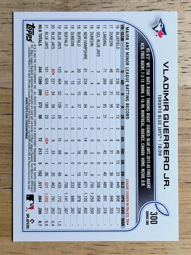 2022 Topps #300 Vladimir Guerrero Jr.