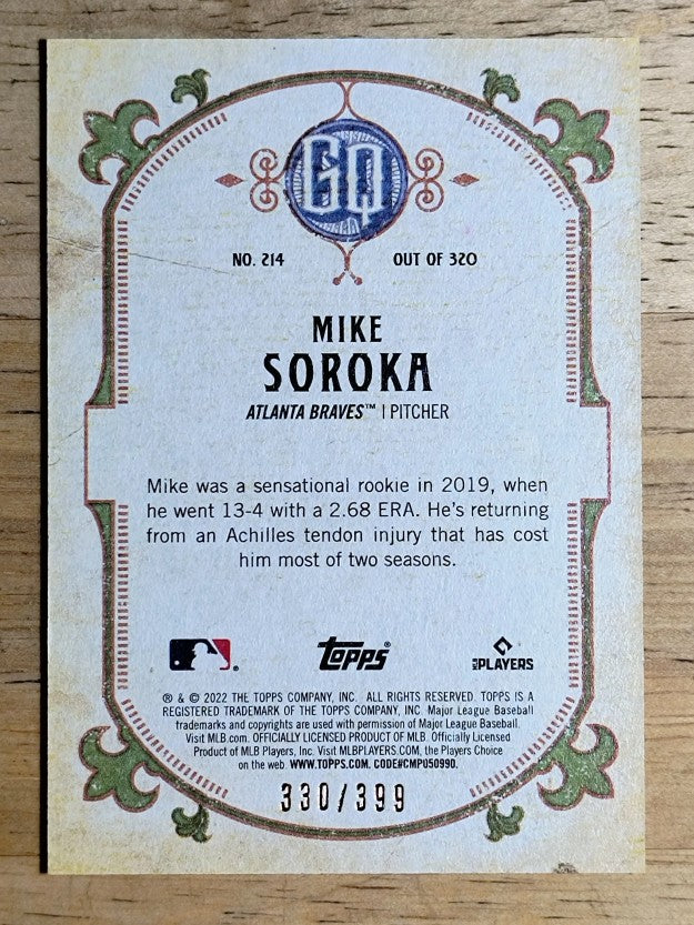 2022 Topps Gypsy Queen Burnt Umber #214 Mike Soroka
