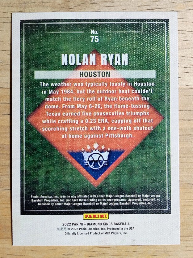 2022 Diamond Kings #75 Nolan Ryan