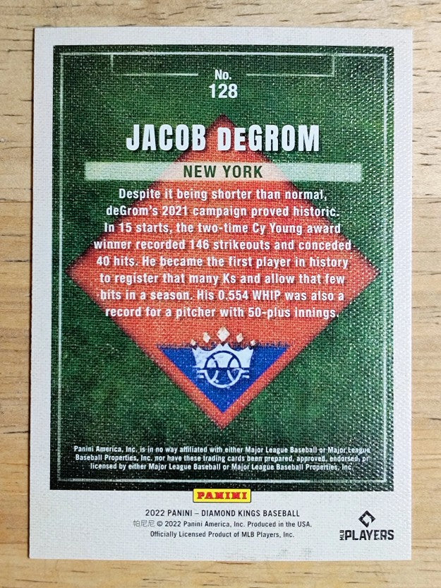 2022 Diamond Kings #128 Jacob deGrom SP