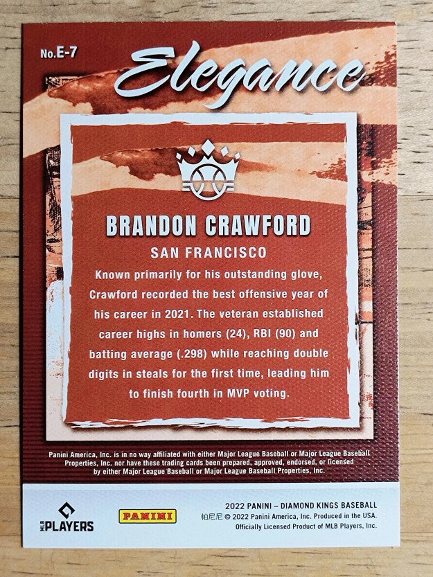 2022 Diamond Kings Elegance #7 Brandon Crawford