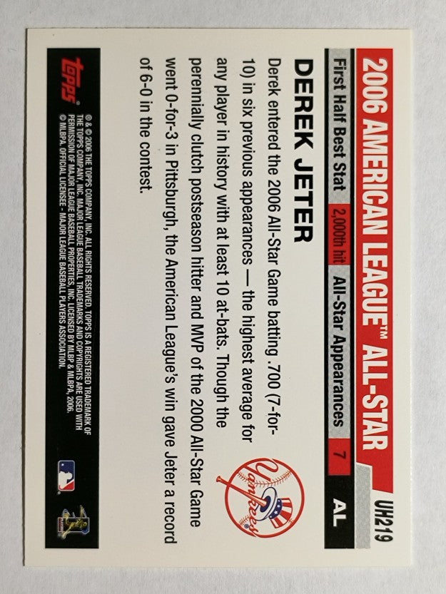 2006 Topps Update #UH219 Derek Jeter AS