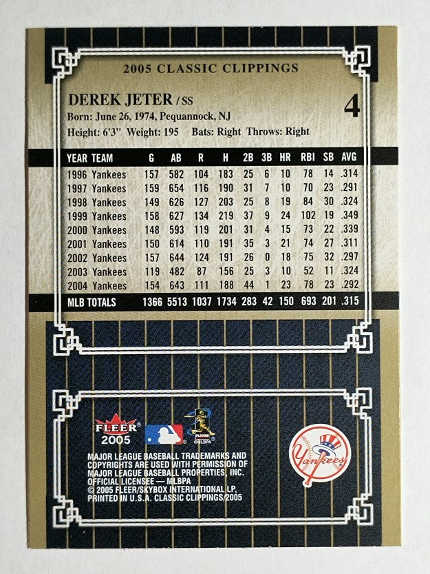 2005 Classic Clippings #4 Derek Jeter