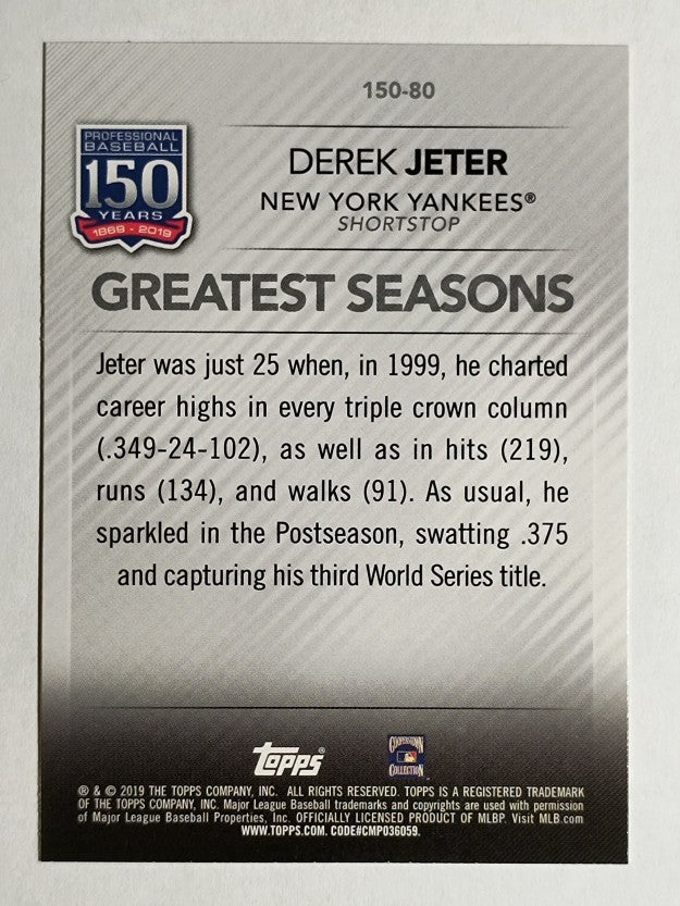 2019 Topps Update 150 Years of Baseball #15080 Derek Jeter