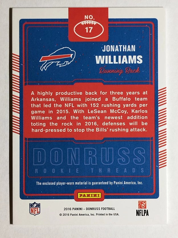2016 Donruss Rookie Threads #17 Jonathan Williams