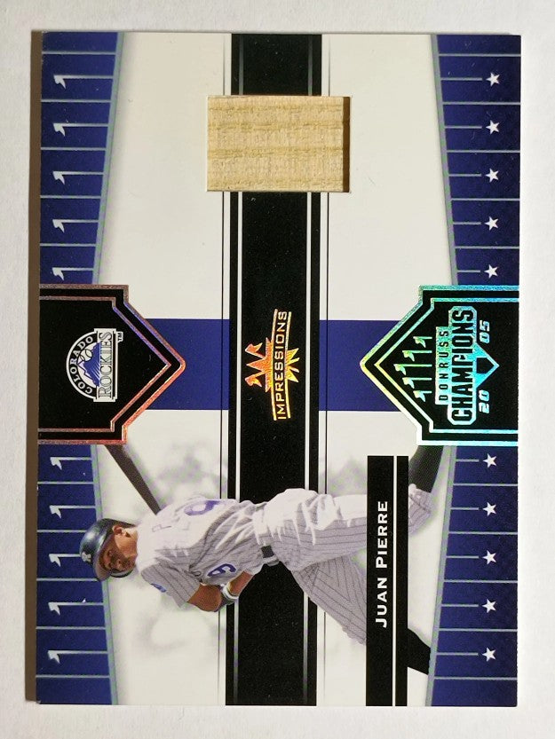 2005 Donruss Champions Impressions Material #152 Juan Pierre Rockies Bat T4