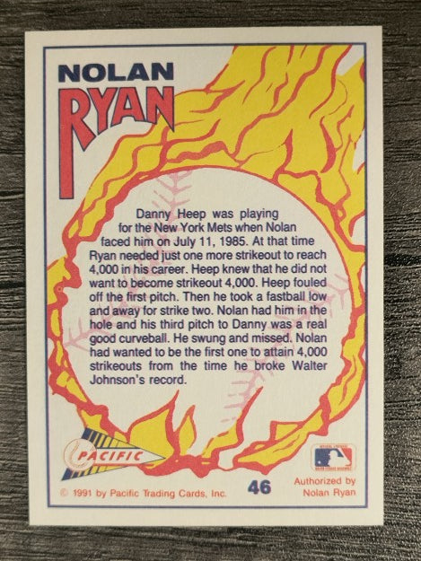 1991 Pacific Ryan Texas Express I #46 Nolan Ryan/Strikeout 4000