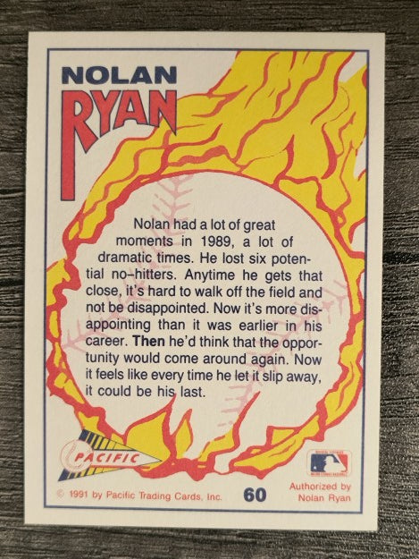 1991 Pacific Ryan Texas Express I #60 Nolan Ryan/Great Moments in 1989