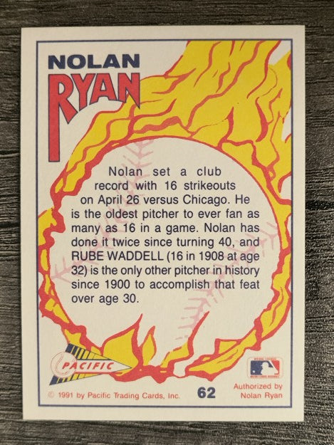 1991 Pacific Ryan Texas Express I #62 Nolan Ryan