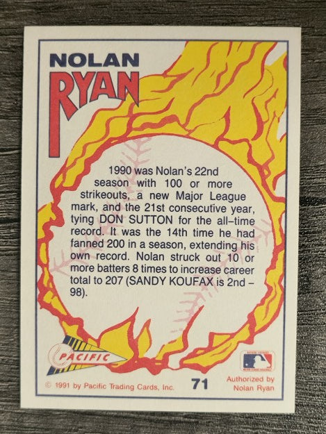 1991 Pacific Ryan Texas Express I #71 Nolan Ryan