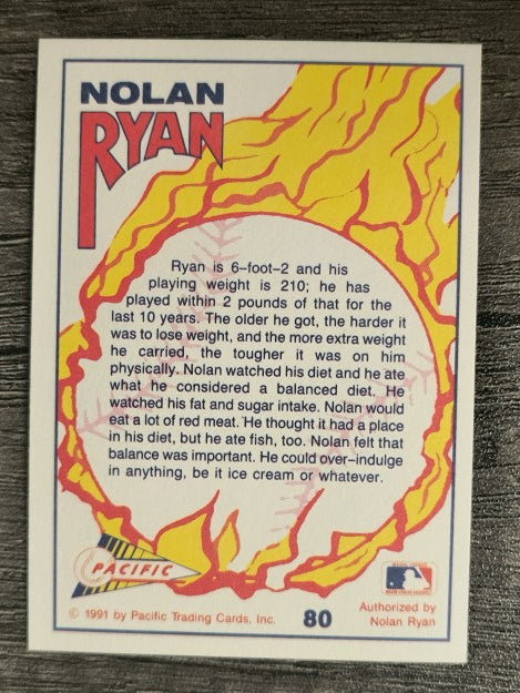 1991 Pacific Ryan Texas Express I #80 Nolan Ryan/The Rigid Workout