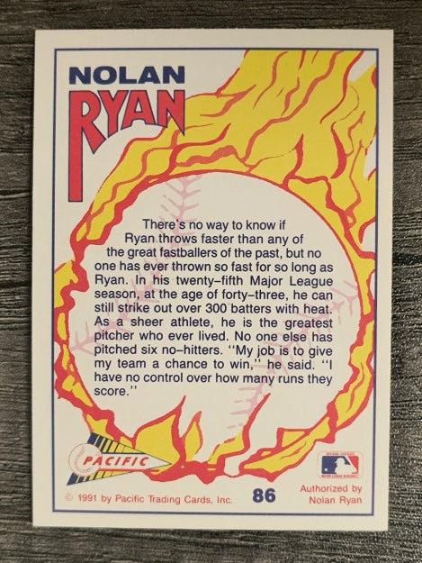 1991 Pacific Ryan Texas Express I #86 Nolan Ryan